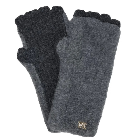 Max Mara Label-cut Manny Gloves with M Logo Size: OS Fall/Winter Gray - Picture 1 of 7